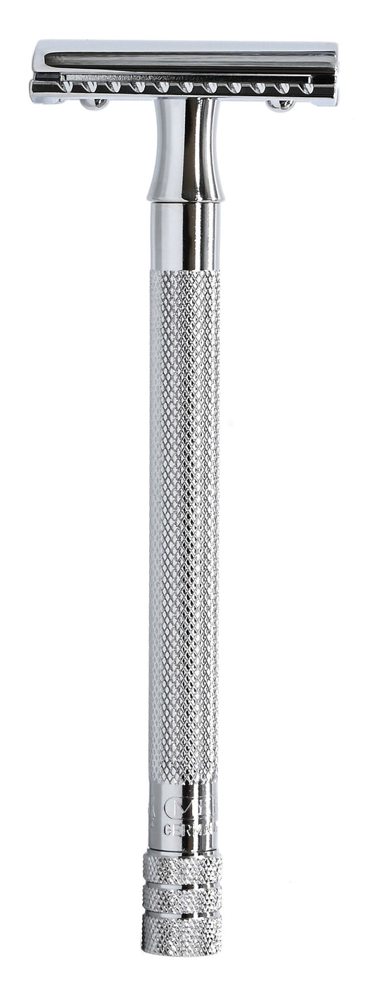 Safety Razor 24c Long Handle Chrome Plated