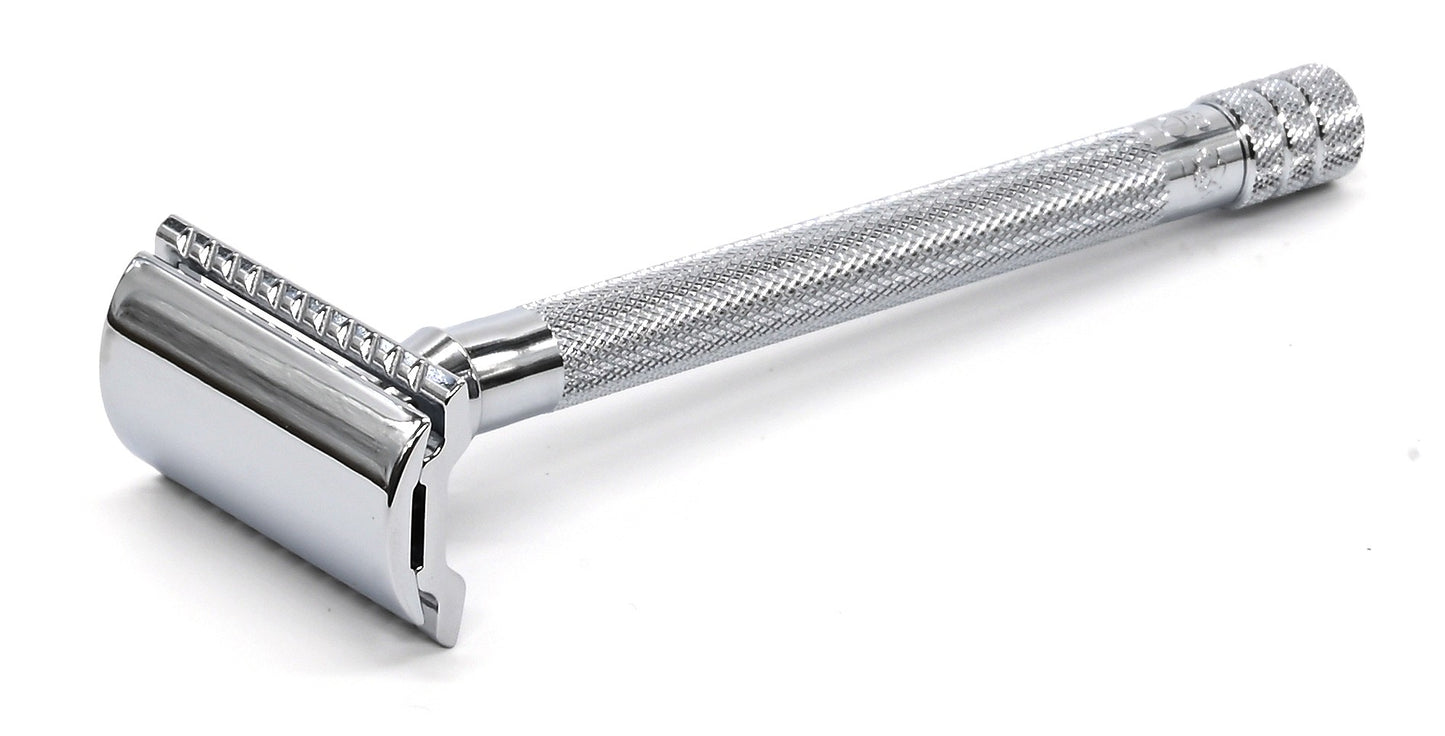Safety Razor 24c Long Handle Chrome Plated