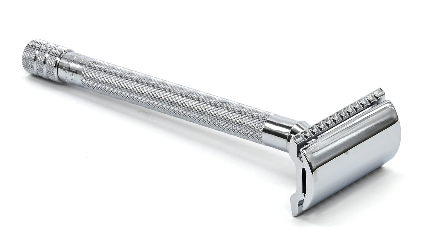 Safety Razor 24c Long Handle Chrome Plated
