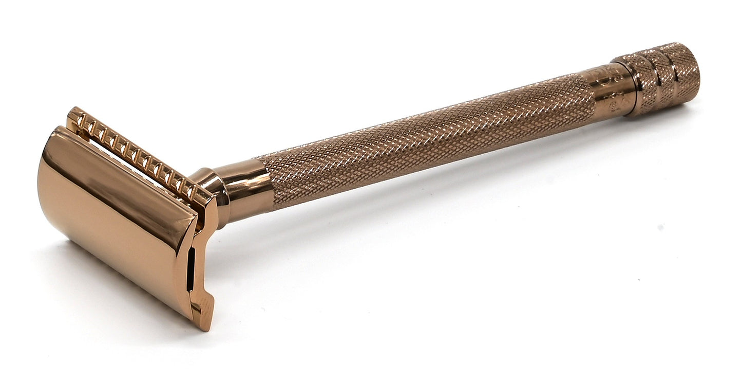 Safety Razor 24003PVD Long Handle Rose Gold Plated