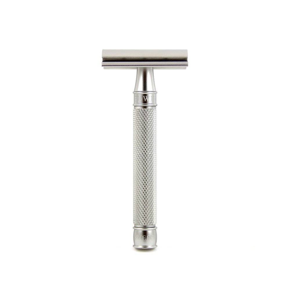 DE 3ONE6 Stainless Steel Safety Razor Knurled_4193.jpg