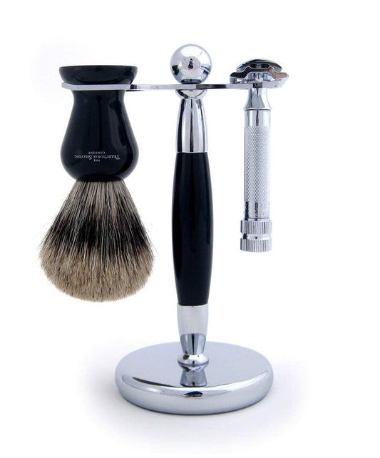 Ebony Chrome Stand For Razor And Shaving Brush_3047.jpg