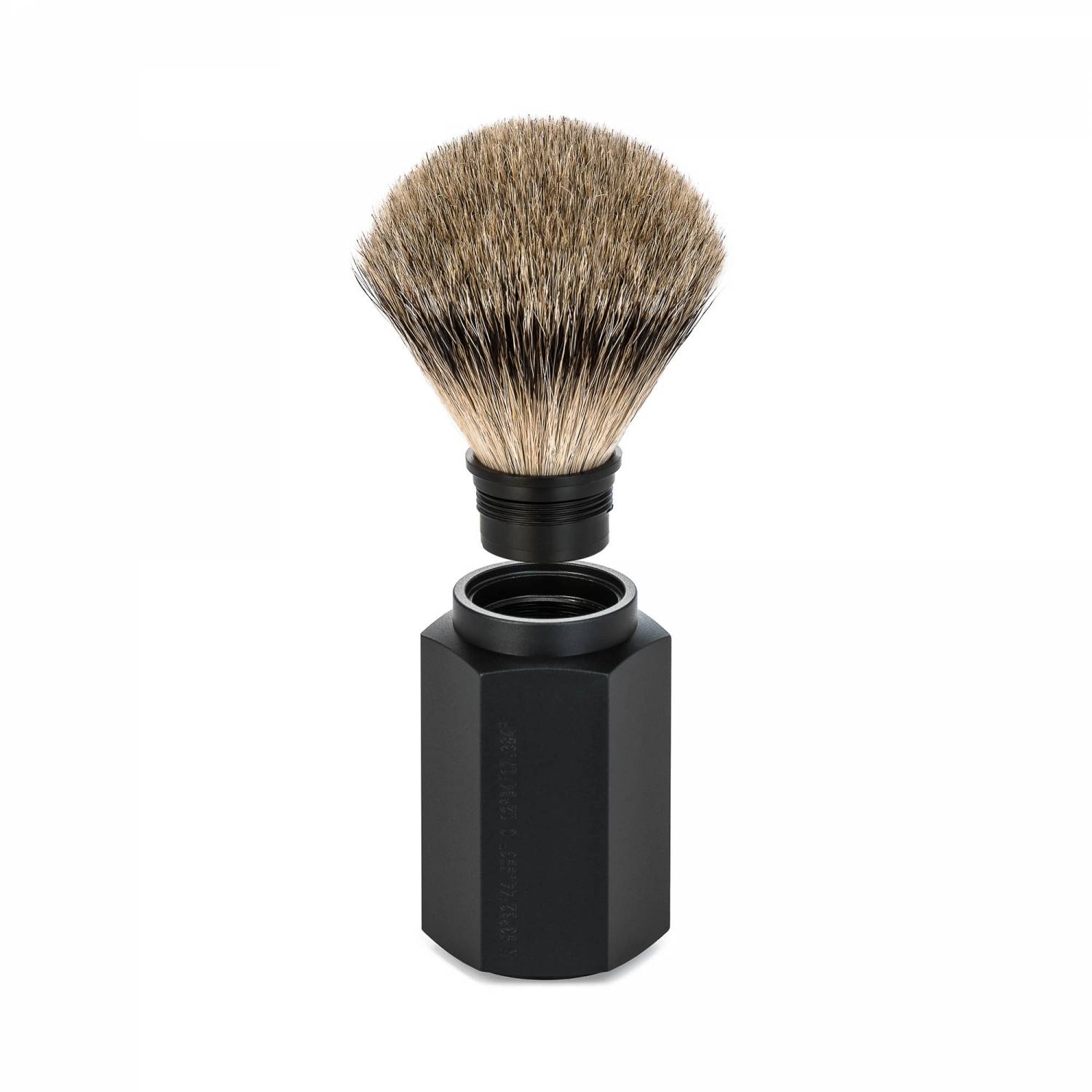 Hexagon Graphite Silvertip Badger Shaving Brush 091MHXGGRAPHITE_3863.jpg