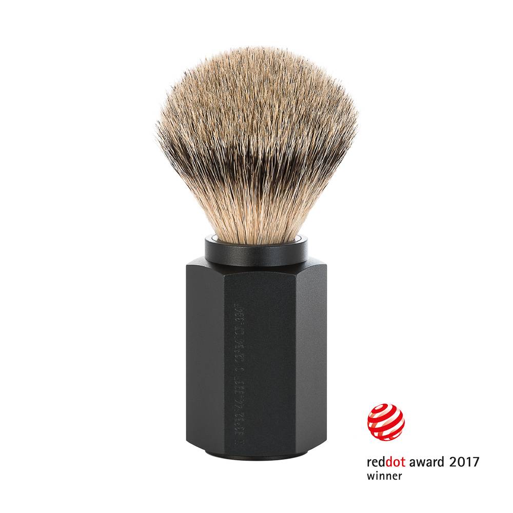 Hexagon Graphite Silvertip Badger Shaving Brush 091MHXGGRAPHITE_3864.jpg