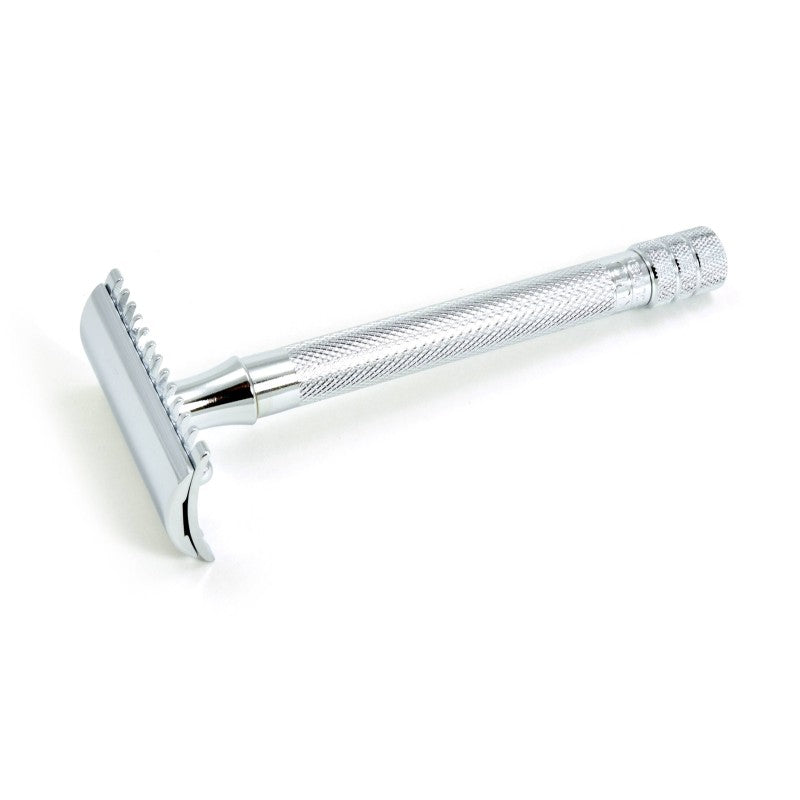 Long Handle Open Comb 25C Safety Razor Chrome