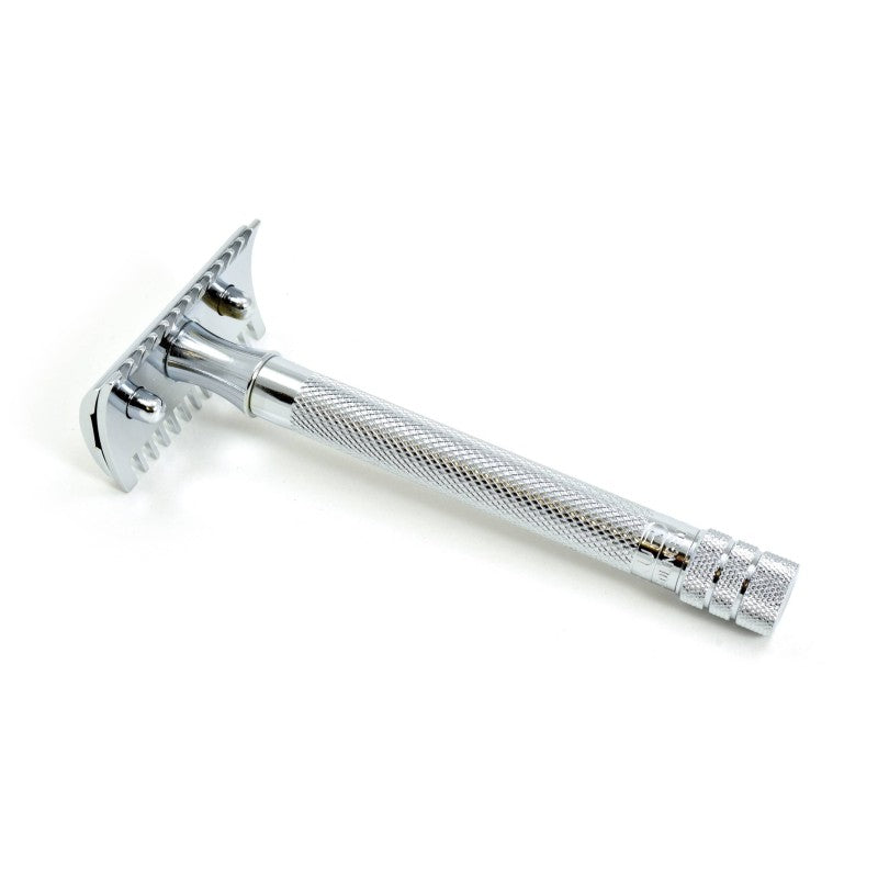Long Handle Open Comb 25C Safety Razor Chrome