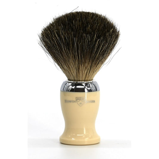 Pure Badger Shaving Brush Imitation Ivory Chrome Plated 81SB727CR