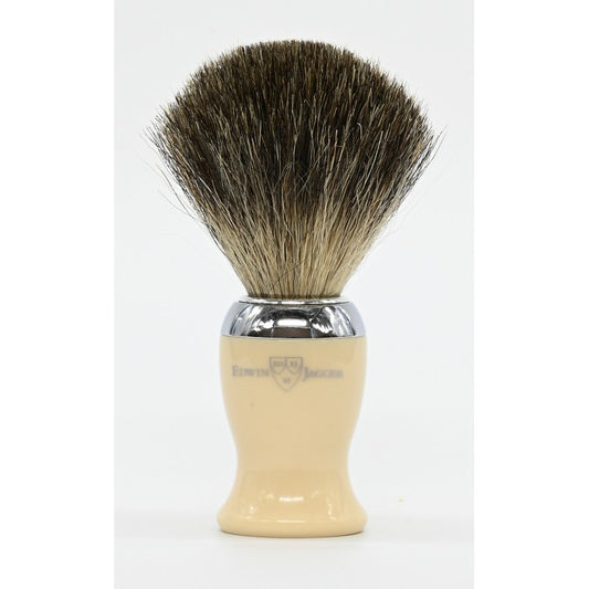 Pure Badger Shaving Brush Imitation Ivory Chrome Plated 81SB717CR