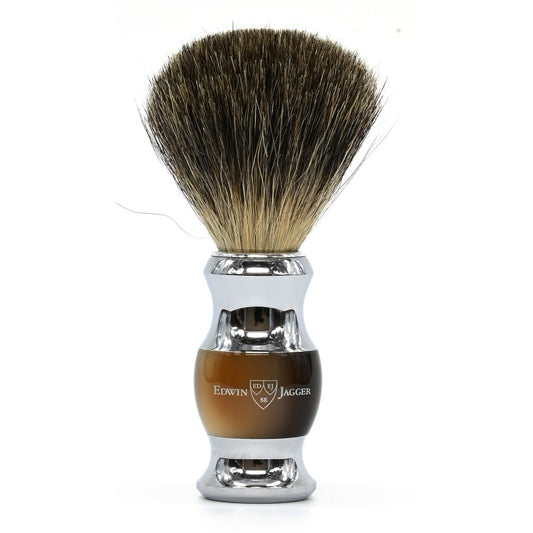 Pure Badger Shaving Brush Imitation Light Horn Chrome Plated 81SB362CR