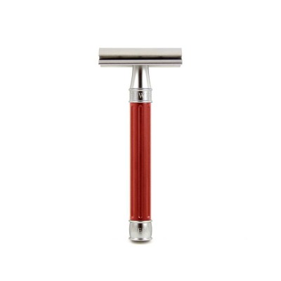 DE 3ONE6 Stainless Steel Safety Razor Red