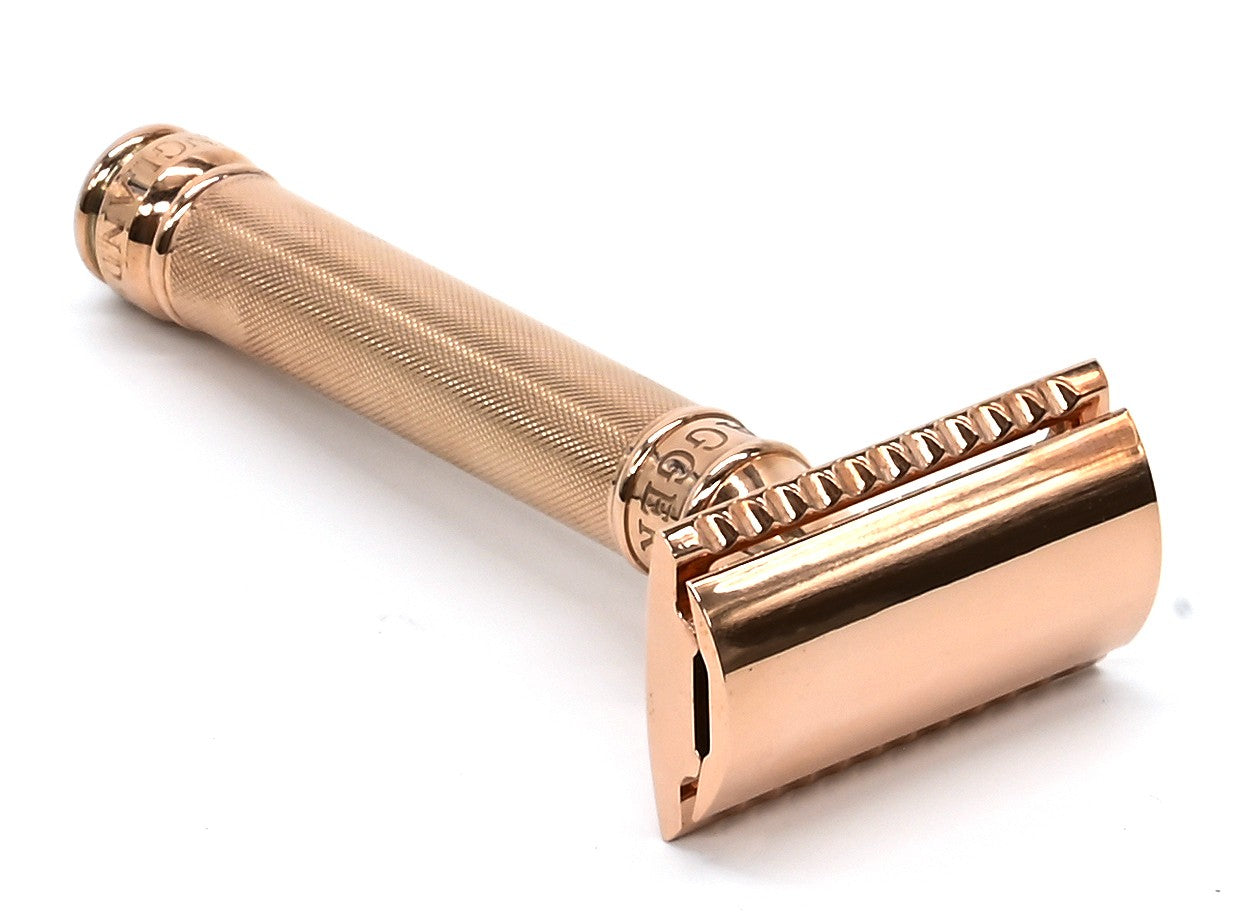 DE Razor Rose Gold Barley Effect Handle DE89BARGBL