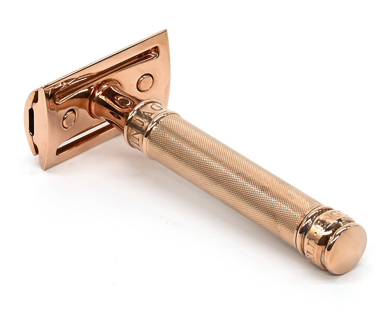 DE Razor Rose Gold Barley Effect Handle DE89BARGBL