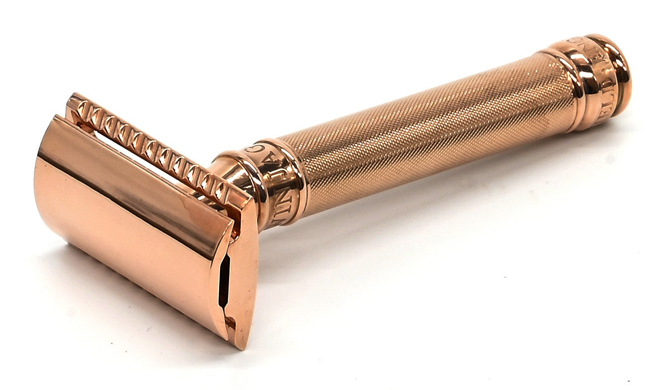 DE Razor Rose Gold Barley Effect Handle DE89BARGBL
