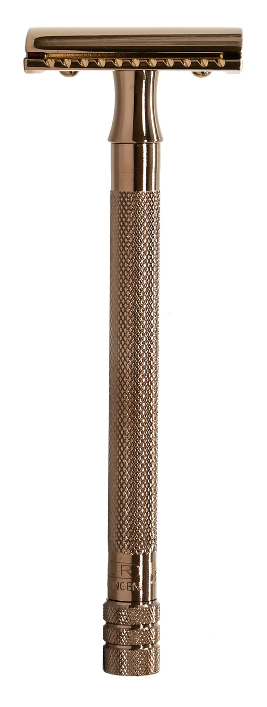 Safety Razor 24003PVD Long Handle Rose Gold Plated