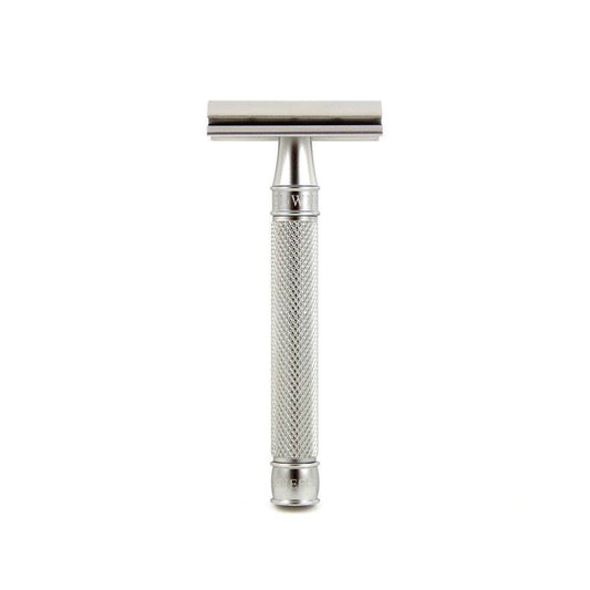 DE 3ONE6 Stainless Steel Safety Razor Knurled_4193.jpg