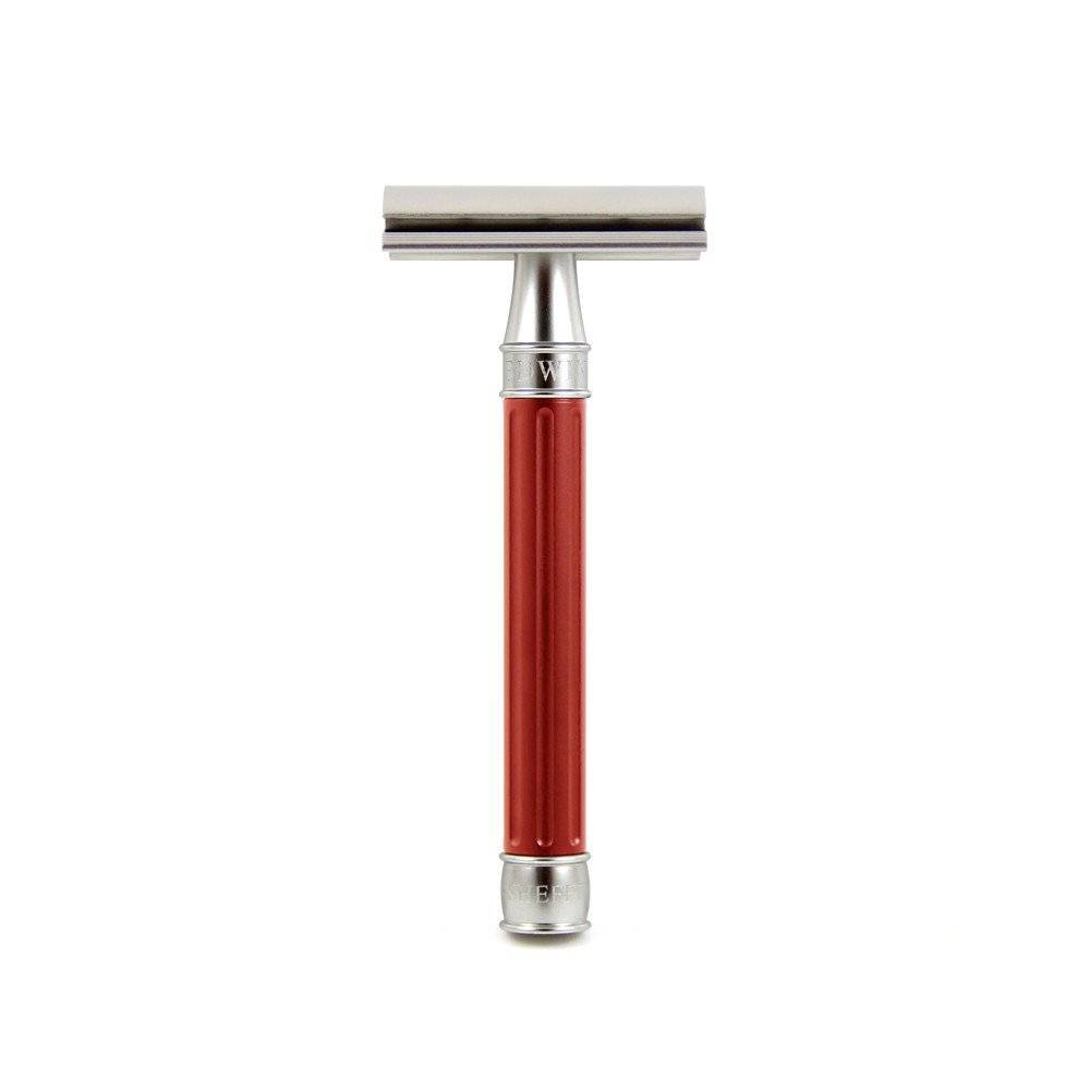 DE 3ONE6 Stainless Steel Safety Razor Red £75.00 – Traditional Shaving