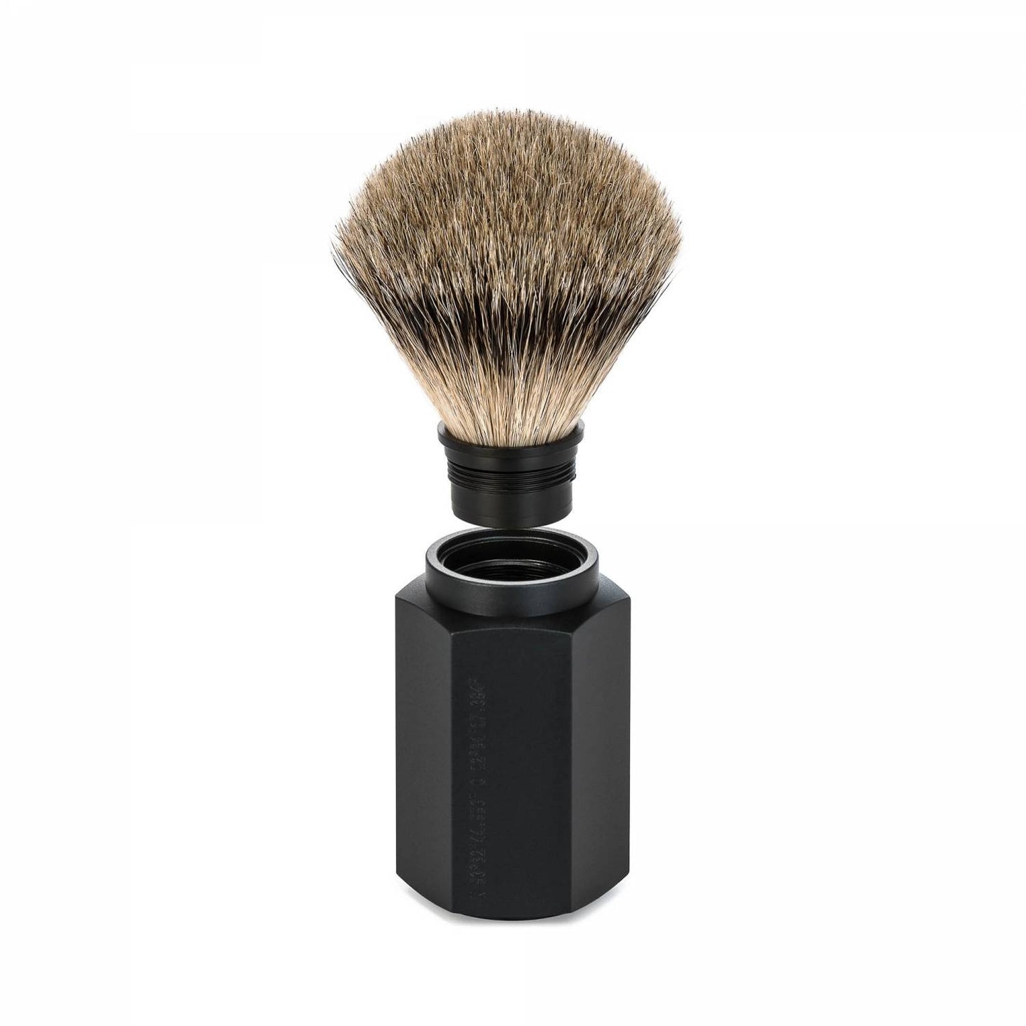 Hexagon Graphite Silvertip Badger Shaving Brush 091MHXGGRAPHITE_3863.jpg