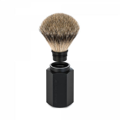 Hexagon Graphite Silvertip Badger Shaving Brush 091MHXGGRAPHITE_3863.jpg