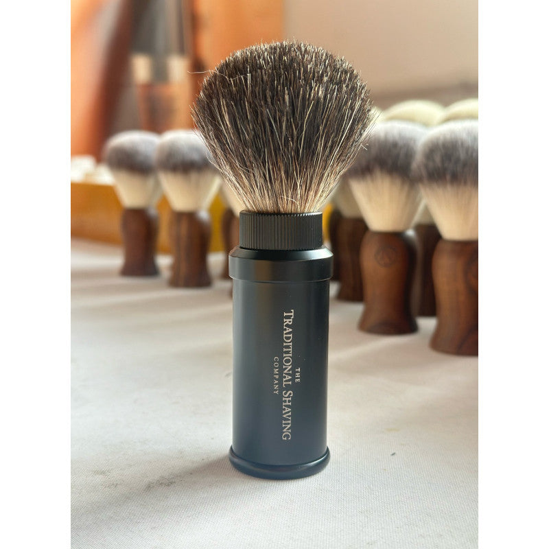 Ebony Pure Badger Travel Shaving Brush