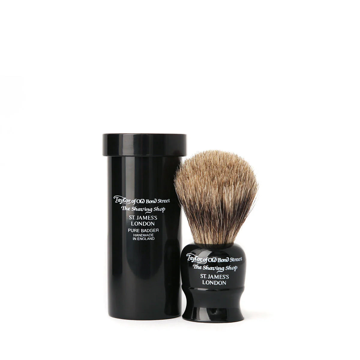 Taylor of Old Bond Street Travel Pure Badger Shaving Brush in Case Black
