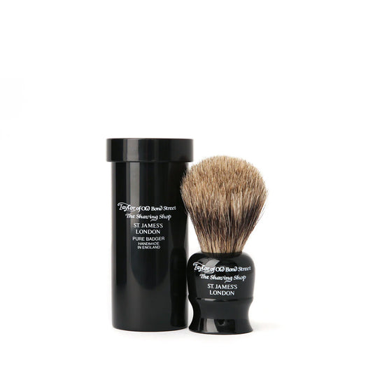 Pure Badger Travel Shaving Brush in Case Black