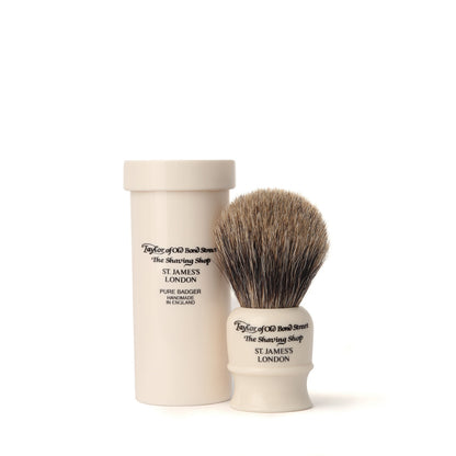 Pure Badger  Travel Shaving Brush in Case Ivory