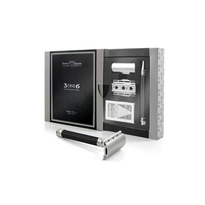 DE 3ONE6 Stainless Steel Safety Razor Black DESSGA6BL