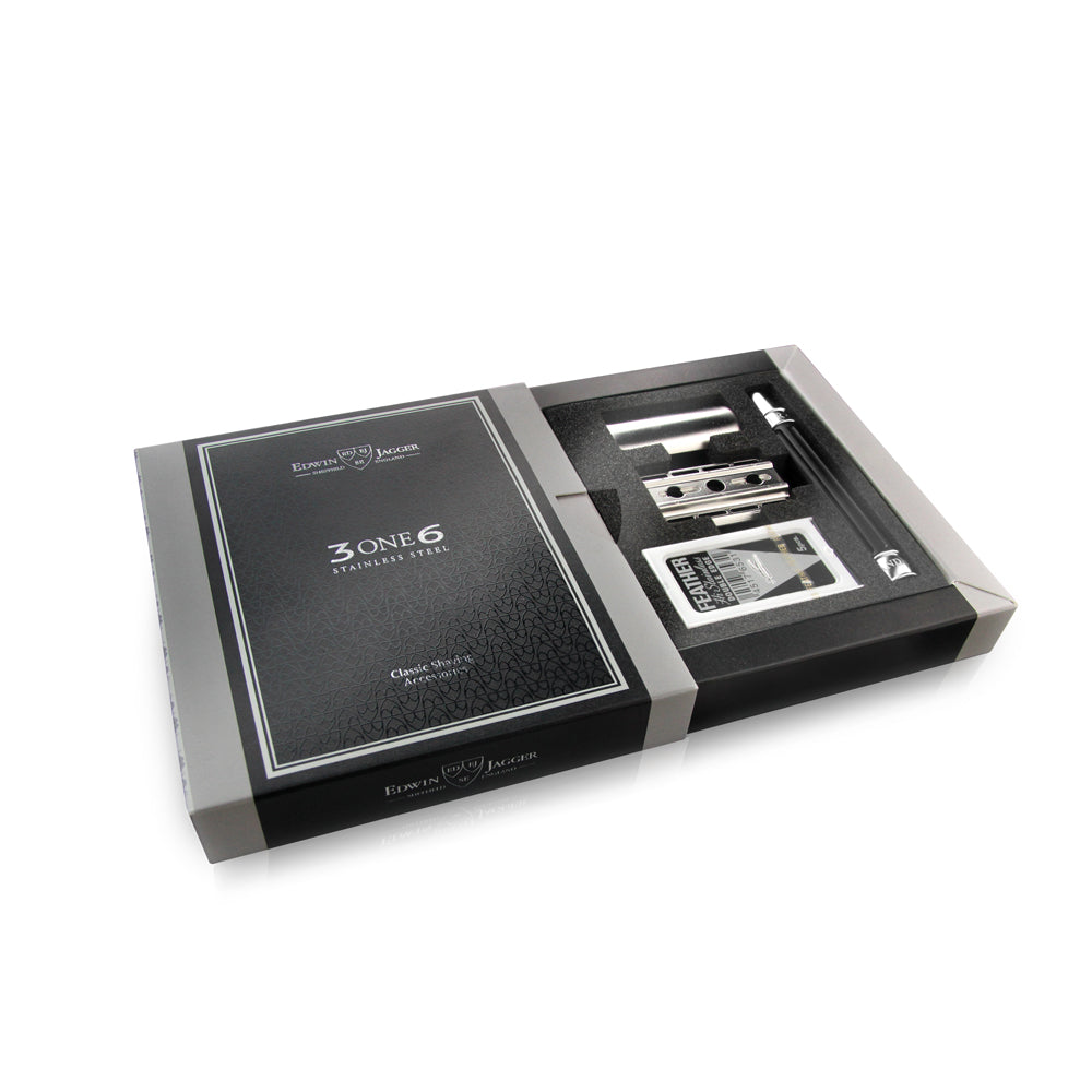 DE 3ONE6 Stainless Steel Safety Razor Black DESSGA6BL