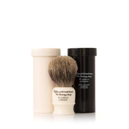 Pure Badger  Travel Shaving Brush in Case Ivory