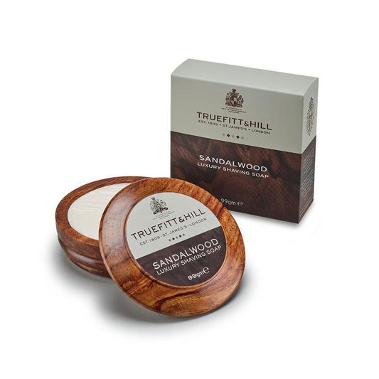 Sandalwood Luxury Shaving Soap in Wooden Bowl 100g